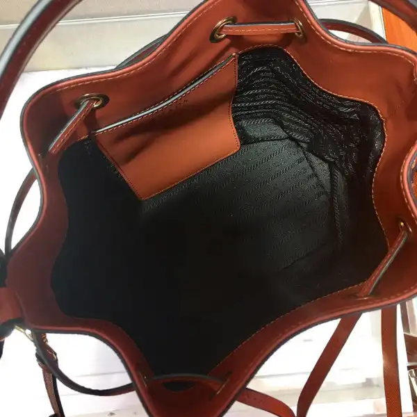 Tony Luxuries PRADA Saffiano Leather Bucket Bag 0205