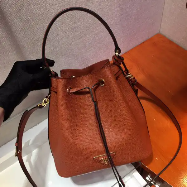 Tony Luxuries PRADA Saffiano Leather Bucket Bag 0205