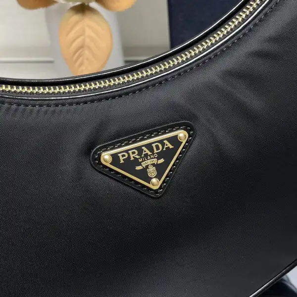 Tony Luxuries Prada Arqué Re-Nylon and brushed leather shoulder bag-22.5*18.5*6CM 0205