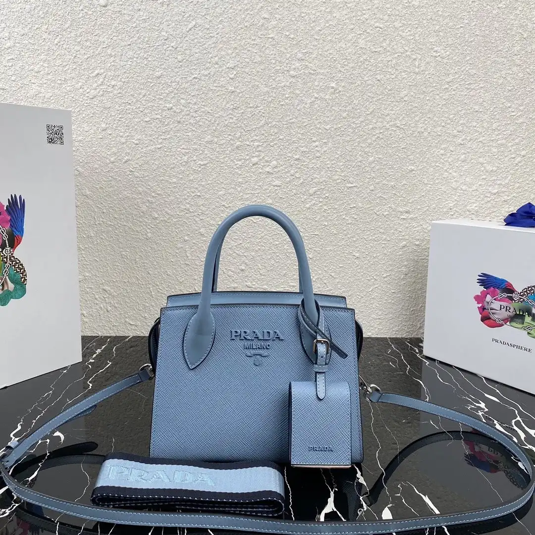 PRADA Saffiano Leather Prada Monochrome Bag 0205