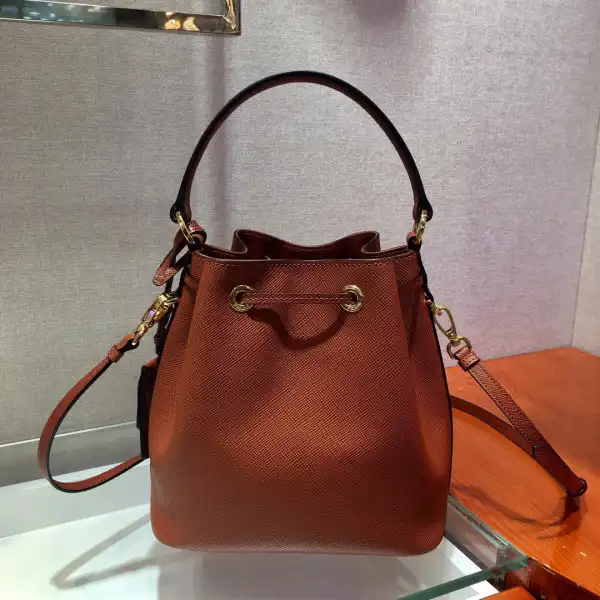 Tony Luxuries PRADA Saffiano Leather Bucket Bag 0205